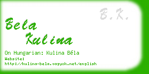 bela kulina business card